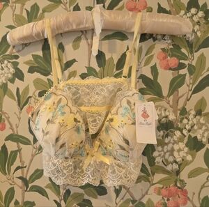 Risa Magli Yellow Floral Bralette Set - NWT Size L